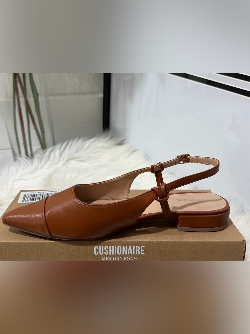 Cushionaire Women's Tan Pointed Slingback Womens Flats 9.5 - Picture 8 of 12